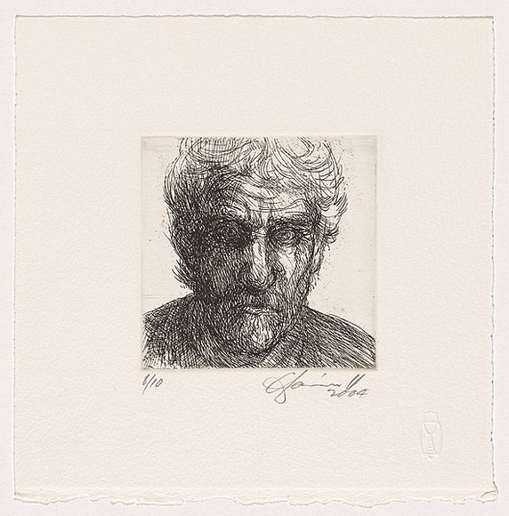 Artist: bO'Donnell, Terry. | Title: b'Self portrait' | Date: c.2003 | Technique: b'etching, printed in black ink, from one plate'