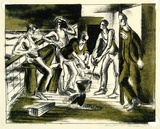Artist: BRASH, Barbara | Title: (Washing the deck). | Date: 1950s | Technique: lithograph, printed in colour, from two plates