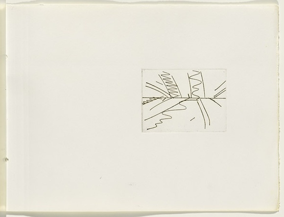 Artist: b'JACKS, Robert' | Title: b'not titled [abstract linear composition]. [leaf 2 : recto]' | Date: 1978 | Technique: b'etching, printed in black ink, from one plate'