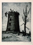 Artist: b'McDonald, Sheila.' | Title: b'The windmill, Mount Gilead' | Date: c.1935 | Technique: b'etching printed in blue with plate-tone'