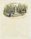 Artist: GILL, S.T. | Title: Cunningham's monument, botanic gardens, Sydney. | Date: c.1855 | Technique: lithograph, printed in black ink, from one stone; hand-coloured