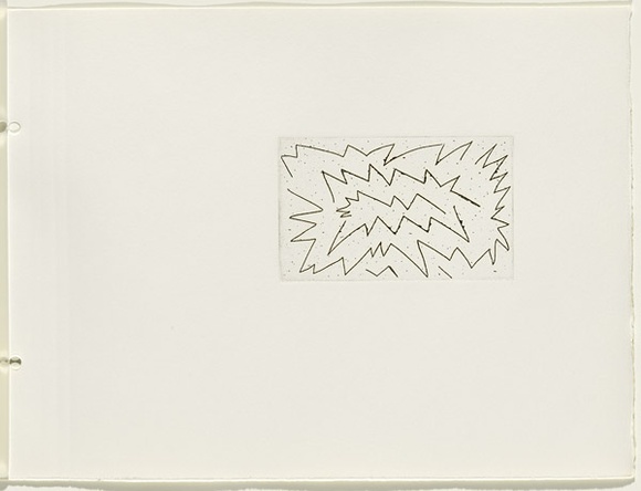Artist: b'JACKS, Robert' | Title: b'not titled [abstract linear composition]. [leaf 20 : recto].' | Date: 1978 | Technique: b'etching, printed in black ink, from one plate'