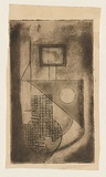 Title: b'not titled [Holding a vase]' | Date: c.1950 | Technique: b'etching, printed in brown ink, from one plate'