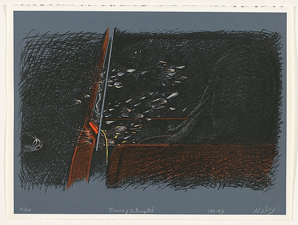 Artist: b'Kelly, William.' | Title: b'Journey interrupted.' | Date: 1988-93 | Technique: b'screenprint, printed in colour, from five stencils'