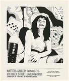 Title: b'Exhibition of paintings by Richard Larter [exhibition poster]' | Date: 1969 | Technique: b'screenprint, printed in black ink, from one stencil'