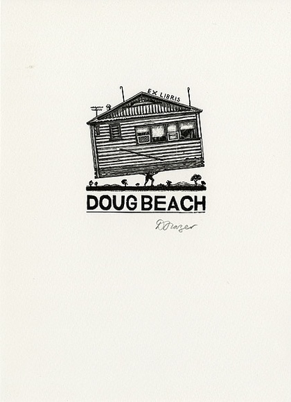 Artist: b'Frazer, David.' | Title: b'Doug Beach' | Date: c.2001 | Technique: b'wood-engraving, printed in black in, from one block'