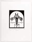 Artist: b'Mann, Gillian.' | Title: b'Creation.' | Date: 1988 | Technique: b'woodcut, printed in black ink, from one block'