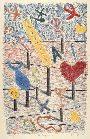 Artist: b'Bowen, Dean.' | Title: b'The strange clouds' | Date: 1988 | Technique: b'lithograph, printed in colour, from multiple stones'