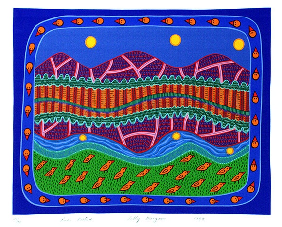 Artist: b'Morgan, Sally.' | Title: b'River picture' | Date: 1989 | Technique: b'screenprint, printed in colour, from multiple stencils'