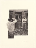 Artist: b'EWINS, Rod' | Title: b'Snapshot.' | Date: 1984, July | Technique: b'photo-etching and aquatint, printed in black ink, from one plate'