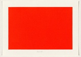 Title: b'not titled [fluro red-orange]' | Date: 2004 | Technique: b'screenprint, printed in acrylic paint, from one stencil'