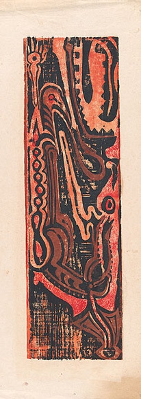 Artist: b'Nalo, Joe.' | Title: b'not titled [spoonbill]' | Date: 1974 | Technique: b'woodcut, printed in colour, from four blocks'