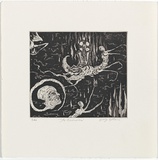 Artist: Gittoes, George. | Title: The ascension. | Date: 1971 | Technique: etching, printed in black ink, from one plate