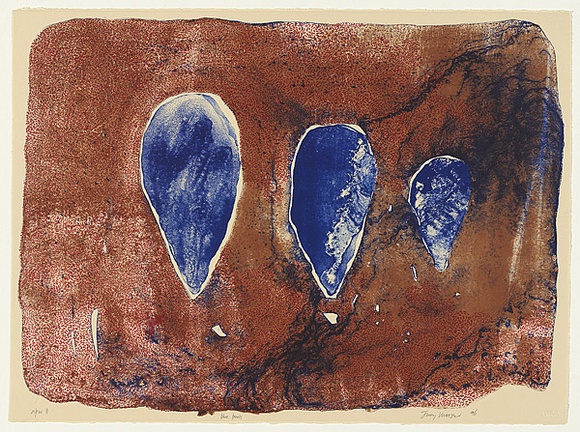 Artist: b'Watson, Judy.' | Title: b'Blue pools' | Date: 1996, August | Technique: b'lithograph, printed in colour, from multiple stones' | Copyright: b'\xc2\xa9 Judy Watson. Licensed by VISCOPY, Australia'