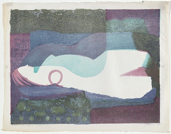 Artist: b'Courier, Jack.' | Title: b'Reclining figure.' | Date: 1975 | Technique: b'lithograph, printed in colour, from multiple stones [or plates]'