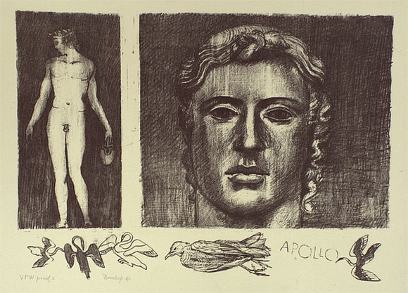 Artist: b'Dunlop, Brian.' | Title: b'(Apollo)' | Date: 1986 | Technique: b'lithograph, printed in black ink from one stone'