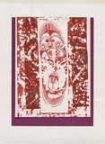 Artist: Lamang, Kambau Namaleu. | Title: Eye fingered birth of the super haired super star (It all began in the eyes, so to say) | Date: 1974 | Technique: screenprint, printed in colour, from multiple stencils