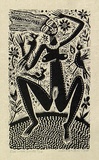 Artist: b'HANRAHAN, Barbara' | Title: b'Eve with birds' | Date: 1990 | Technique: b'wood-engraving, printed in black ink, from one block'