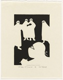 Artist: b'Thake, Eric.' | Title: b'Mr. Thake - Dr So & So. Introductions at R.C.H.' | Date: 1959 | Technique: b'linocut, printed in black ink, from one block'