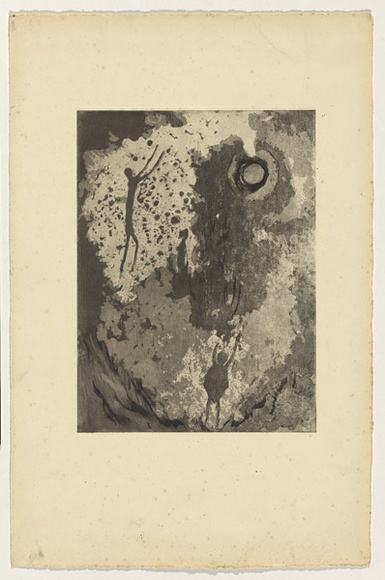 Artist: b'Lempriere, Helen' | Title: b'(Figures looking at the sun)' | Date: c.1955 | Technique: b'aquatint and etching, printed in black ink, from one plate'