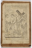 Title: b'Jesus assisted by Simon of Cyrene' | Date: c.1845 | Technique: b'engraving, printed in black ink, from one copper plate'