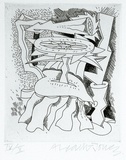 Artist: LEACH-JONES, Alun | Title: not titled | Date: 1987 | Technique: hardground etching, printed in black ink, from one zinc plate | Copyright: Courtesy of the artist