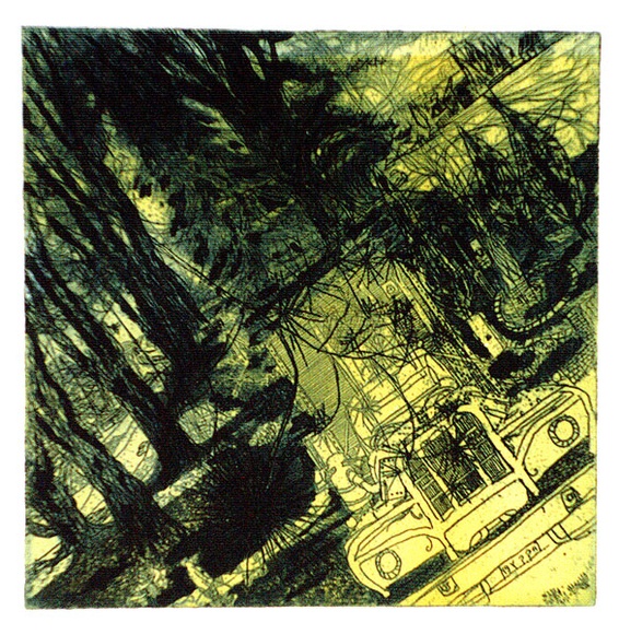 Artist: Rooney, Elizabeth. | Title: Under Pines, Old Berrima | Technique: softground-etching and sugar lift aquatint printed intaglio and relief in colour, from one zinc plate