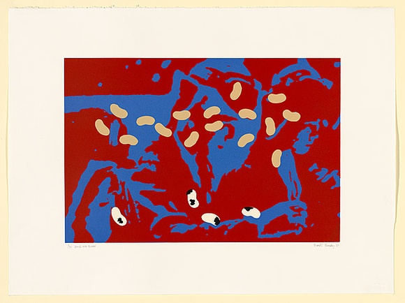Artist: b'Rooney, Robert.' | Title: b'Beens and banzai' | Date: 1987 | Technique: b'screenprint, printed in colour, from multiple stencils' | Copyright: b'Courtesy of Tolarno Galleries'