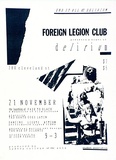 Artist: b'MERD INTERNATIONAL' | Title: b'Poster: Foreign Legion Club' | Date: 1984 | Technique: b'screenprint, printed in colour, from multiple stencils'