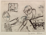Artist: Allen, Davida | Title: Romance is a ghastly business | Date: 1991, July - September | Technique: etching and aquatint, printed in colour, from one plate