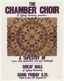 Artist: b'EARTHWORKS POSTER COLLECTIVE' | Title: b'The Chamber Choir of Sydney University' | Date: 1976 | Technique: b'screenprint, printed in colour, from two stencils'