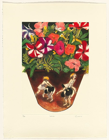 Artist: b'Cress, Fred.' | Title: b'Leapers' | Date: 2005 | Technique: b'etching, printed in nine colours, from three plates'