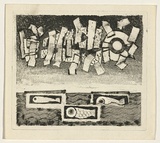 Title: b'Panel for the seven days of creation 12' | Date: c.1965 | Technique: b'etching and aquatint, printed in black ink, from one plate'