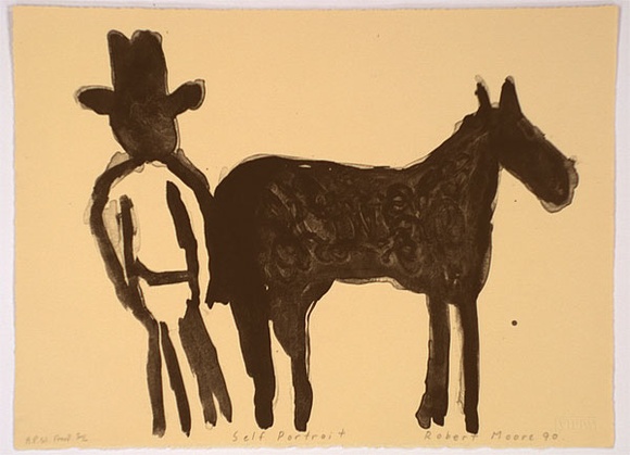 Artist: b'Moore, Robert.' | Title: b'Self-portrait' | Date: 1990 | Technique: b'lithograph, printed in black ink, from one plate'