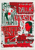 Title: b'Dallas, Dynasty and Bitumen River presents excerpts from the American Dream' | Date: 1984 | Technique: b'screenprint, printed in colour, from two stencils'
