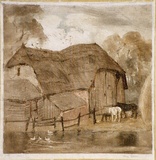 Artist: FULLWOOD, A.H. | Title: The barn. | Date: 1904 | Technique: monotype, printed in colour, from one plate