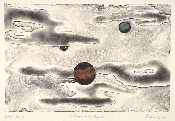 Artist: b'Alexander, Leanne.' | Title: b'The distance from the moon IV' | Date: 1989 | Technique: b'lithograph, printed in black ink, from one stone'