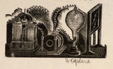 Artist: OGILVIE, Helen | Title: not titled [Early electrical equipment] | Date: (1947) | Technique: wood-engraving, printed in black ink, from one block