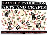 Artist: ARNOLD, Raymond | Title: Tactile exhibition, arts and crafts - Royal Tasmanian Society for the Blind and Deaf. | Date: 1987 | Technique: screenprint, printed in colour, from three stencils