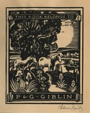 Artist: FEINT, Adrian | Title: Bookplate: P & G Giblin. | Date: (1938) | Technique: wood-engraving, printed in black ink, from one block | Copyright: Courtesy the Estate of Adrian Feint
