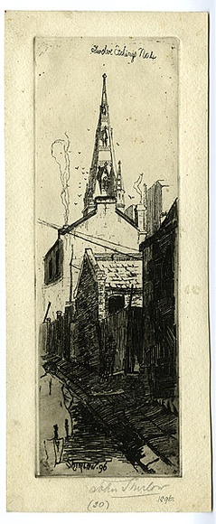 Title: b'A bye-way, Flinders Lane.' | Date: 1896 | Technique: b'etching, printed in black ink with plate-tone, from one copper plate'