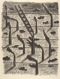 Artist: b'Bowen, Dean.' | Title: b'The strange cloud' | Date: 1988 | Technique: b'lithograph, printed in black ink, from one stone'