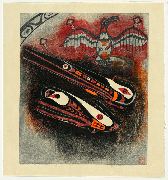 Artist: b'Thorpe, Lesbia.' | Title: b'Inuit masks - The thunder birds'