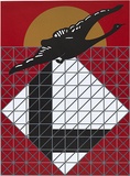 Artist: b'Bennett, Gordon.' | Title: b'Home decor (Counter composition) black swan' | Date: 1998 | Technique: b'lithograph, printed in colour, from five aluminium plates' | Copyright: b'\xc2\xa9 Gordon Bennett, Licensed by VISCOPY, Australia'