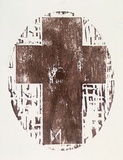 Artist: b'Nixon, John.' | Title: b'not titled' | Date: 1985 | Technique: b'woodcut, printed in red-brown ink, from one block'