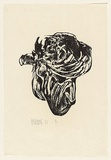 Title: b'not titled [head]' | Date: 1967 | Technique: b'woodcut, printed in black ink, from one masonite block and plaster'