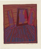 Artist: b'WALKER, Murray' | Title: b'Optical carpet and mirrors.' | Date: 1968 | Technique: b'linocut, printed in colour, from multiple blocks'