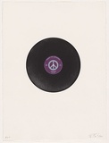 Artist: b'SAINT, Paul' | Title: b'Take the A train - Duke Ellington.' | Date: 2001 | Technique: b'relief print of a record and screenprint, printed in colour, from one record and two stencils'
