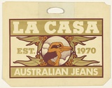 Artist: UNKNOWN | Title: Shopping Bag: La Casa - Australian Jeans. | Date: 1980s | Technique: screenprint