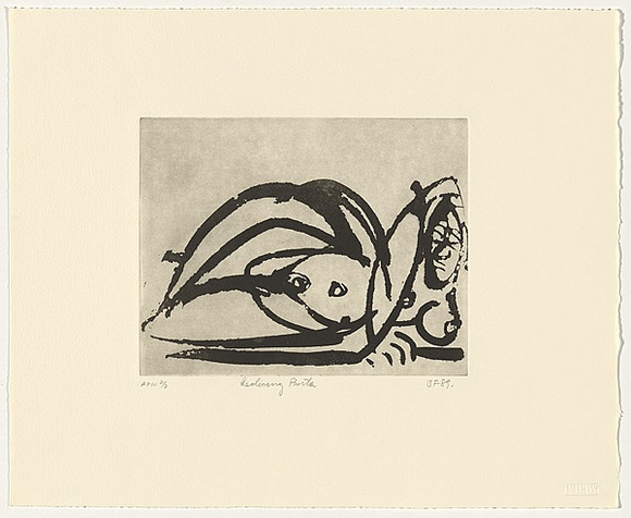 Artist: Furlonger, Joe. | Title: Reclining bather | Date: 1989 | Technique: etching, printed in black ink, from one plate